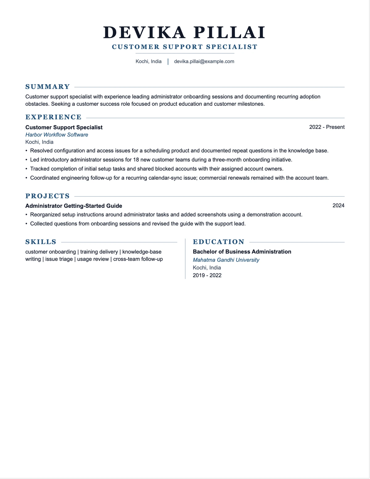 Customer Support to Success Resume resume example preview