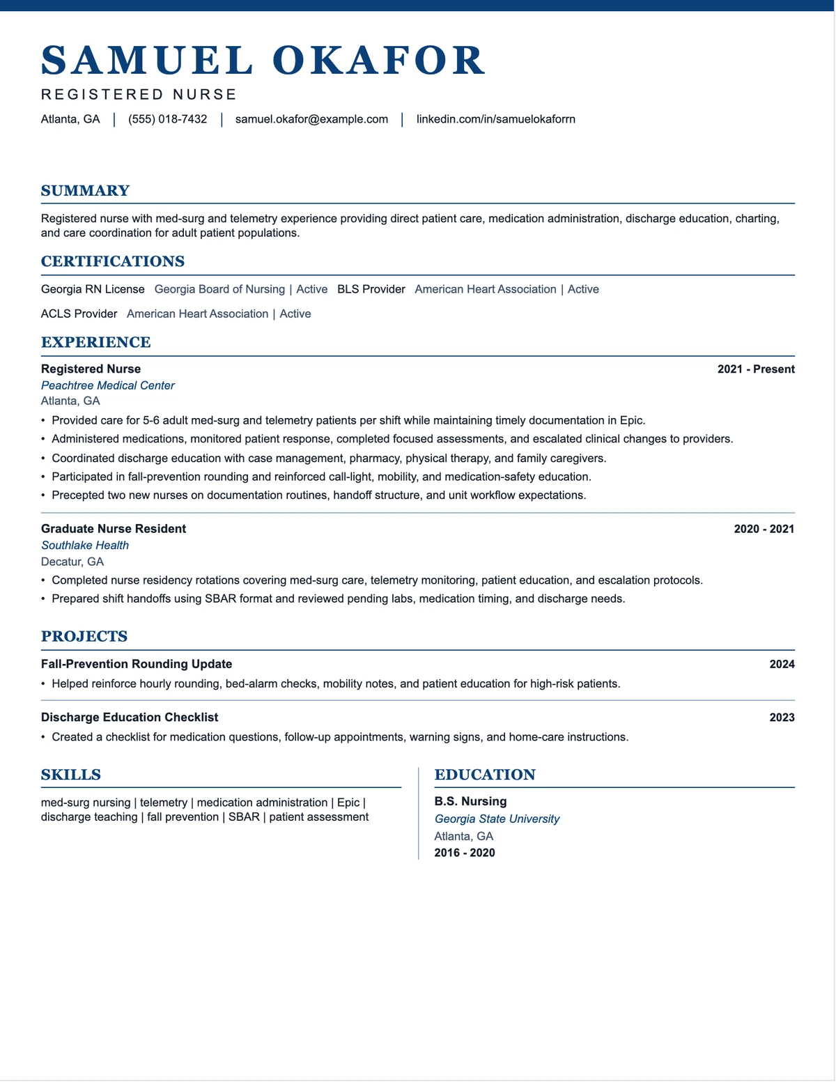 Registered Nurse Resume resume example preview