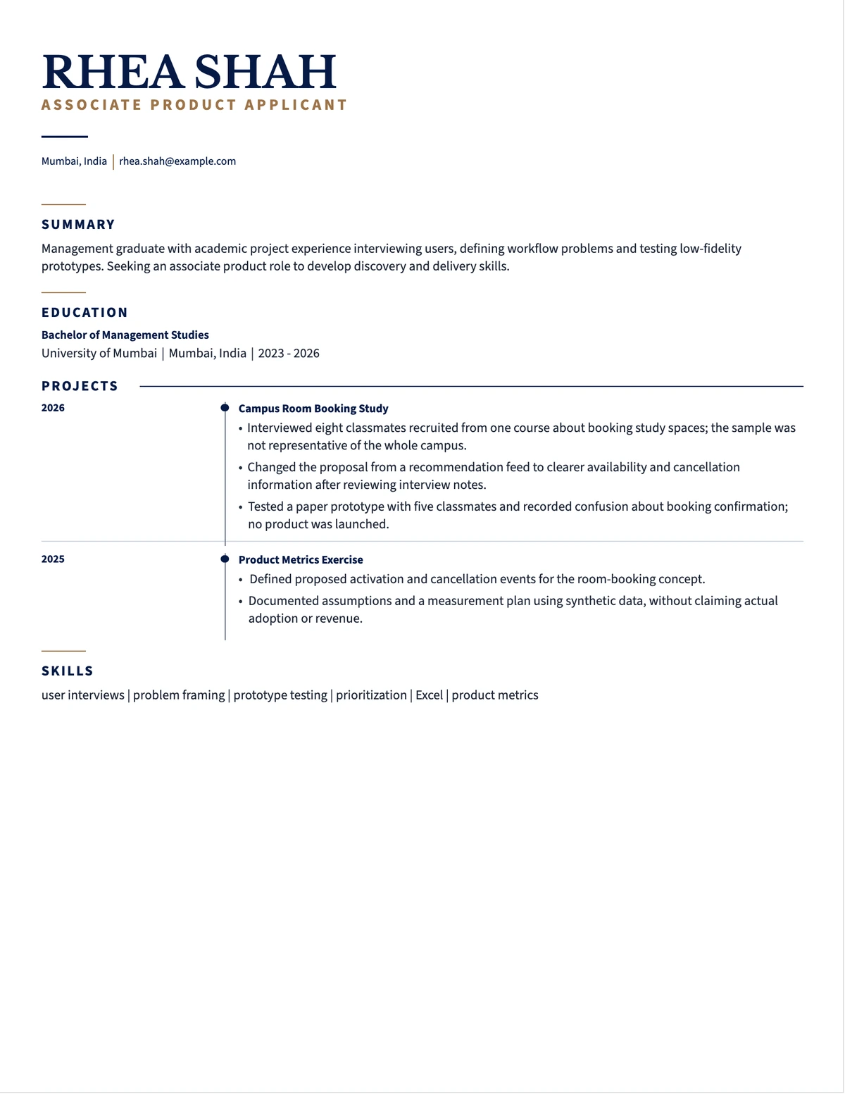 Associate Product Applicant Resume resume example preview