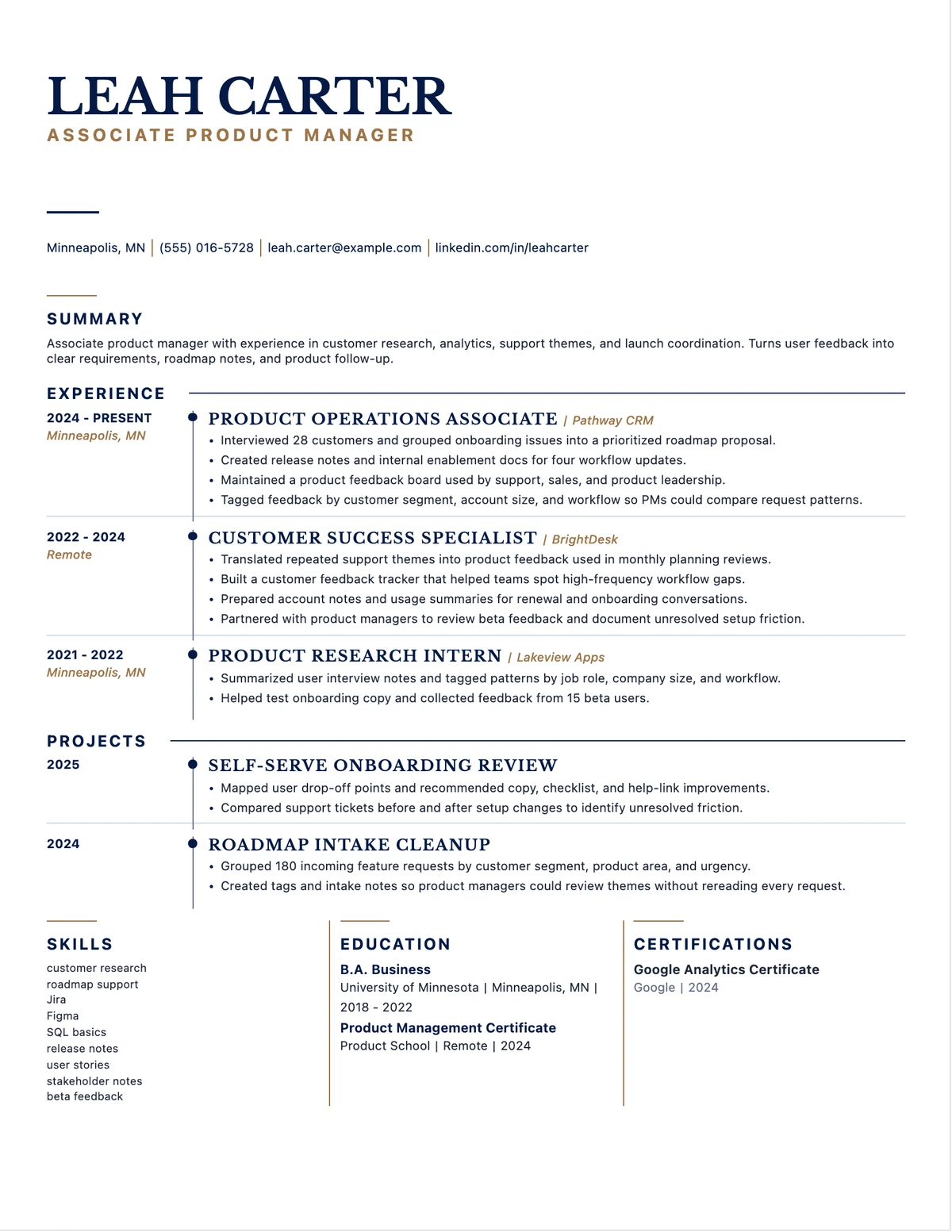 Associate Product Manager Resume resume example preview