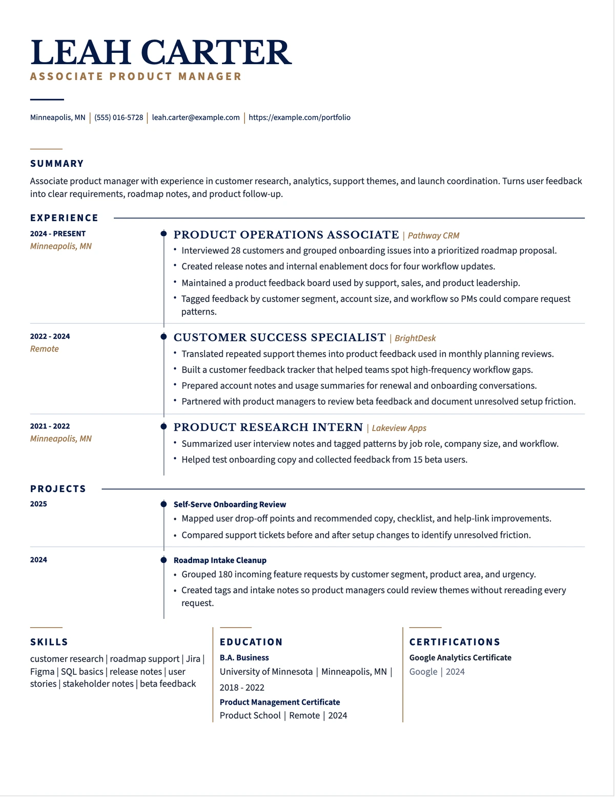 Associate Product Manager Resume resume example preview
