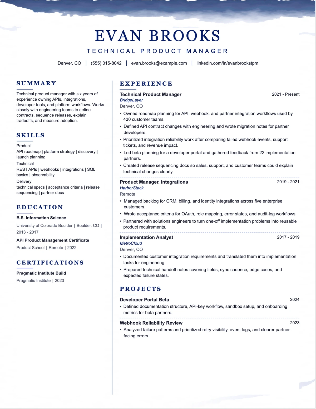 Technical Product Manager Resume resume example preview