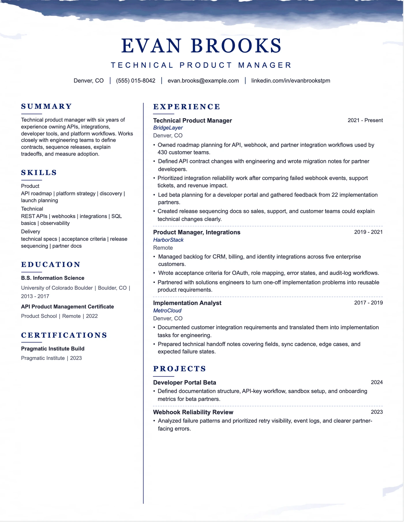 Technical Product Manager Resume resume example preview